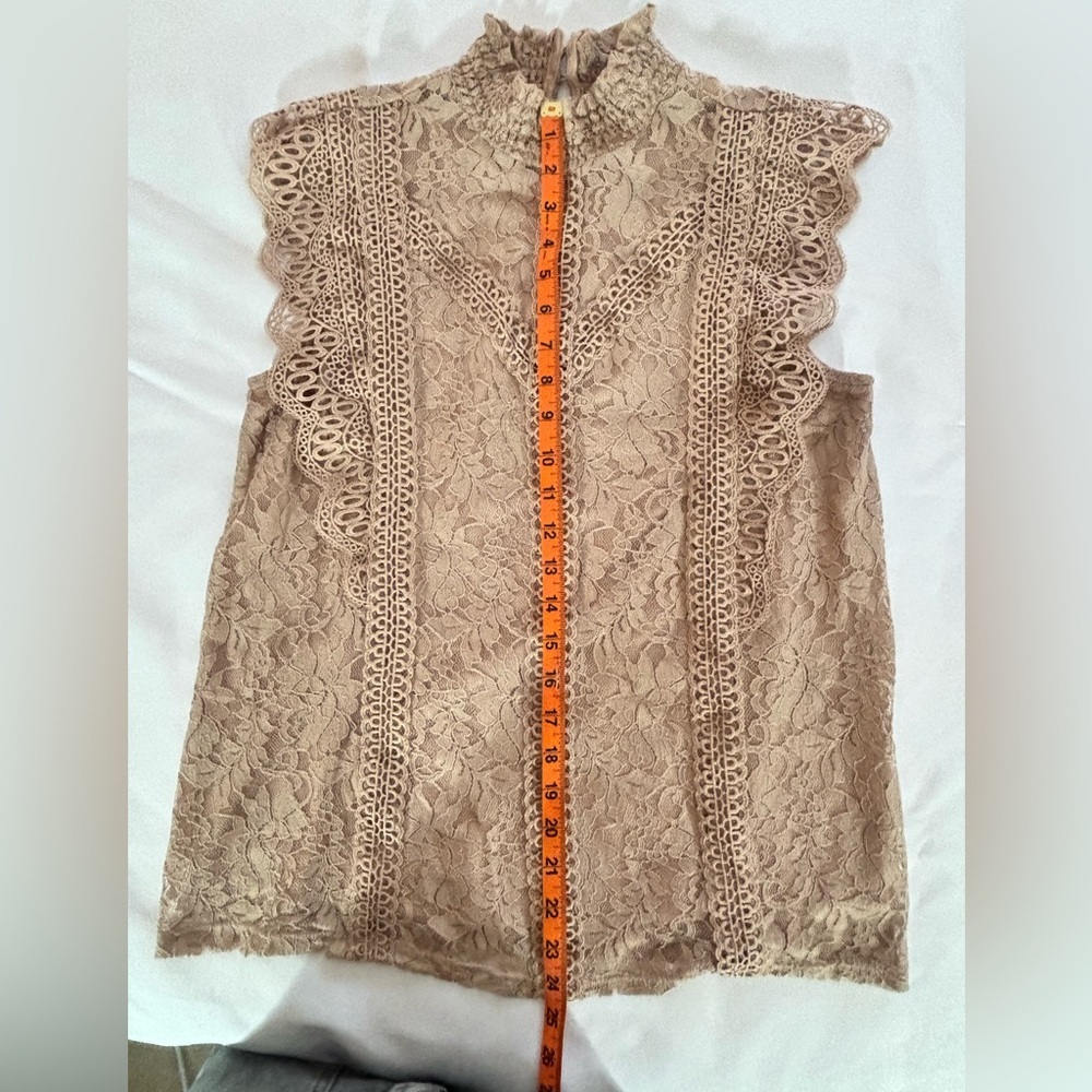 Cable & Gauge Lace Skirt in Tan - Picture 2 of 9